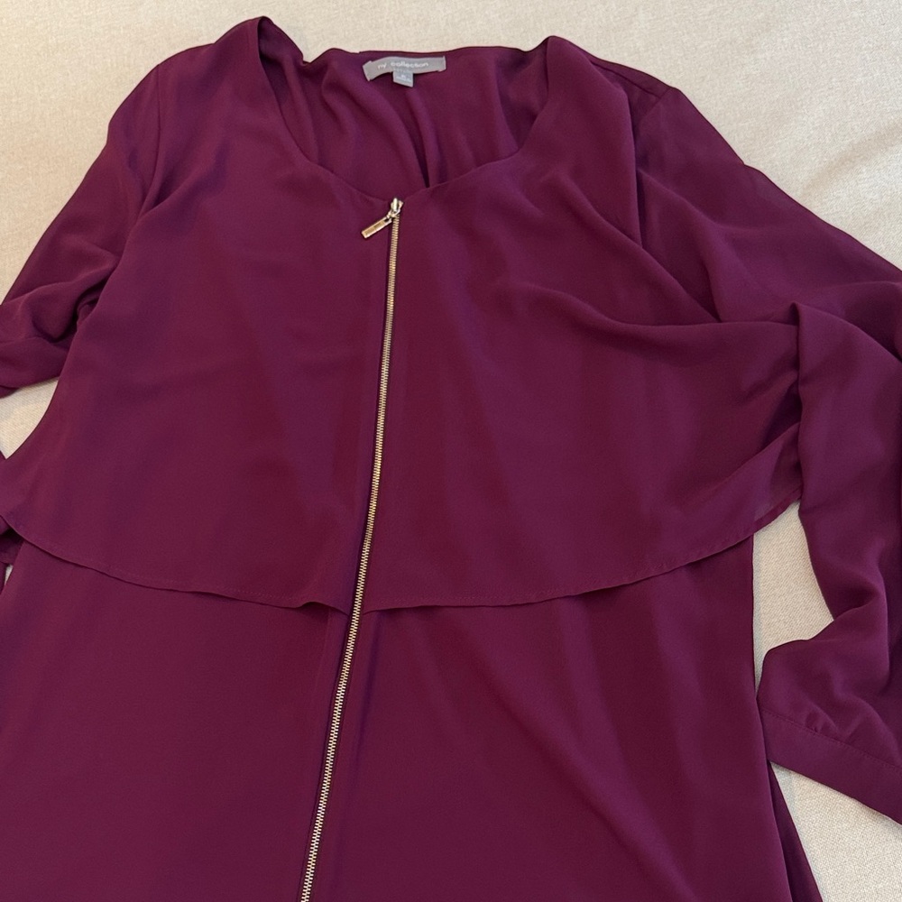 NY Collection Women's Blouse in Rich Burgundy